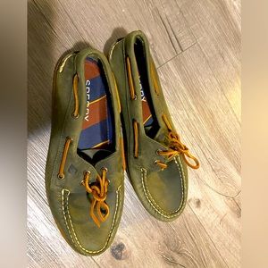 Sperry Olive Green boat shoes